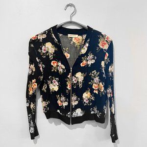 Lightweight Floral Printed Bomber Jacket